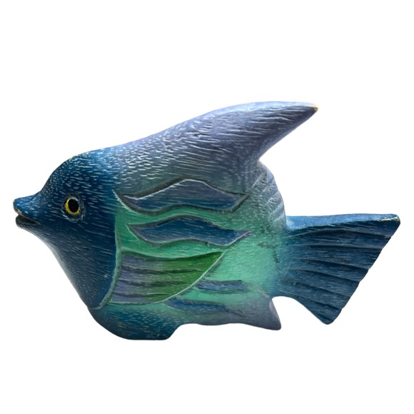 Nautical Decor Hand Carved Wooden Fish  5.5” x 3.5” - Picture 3 of 4